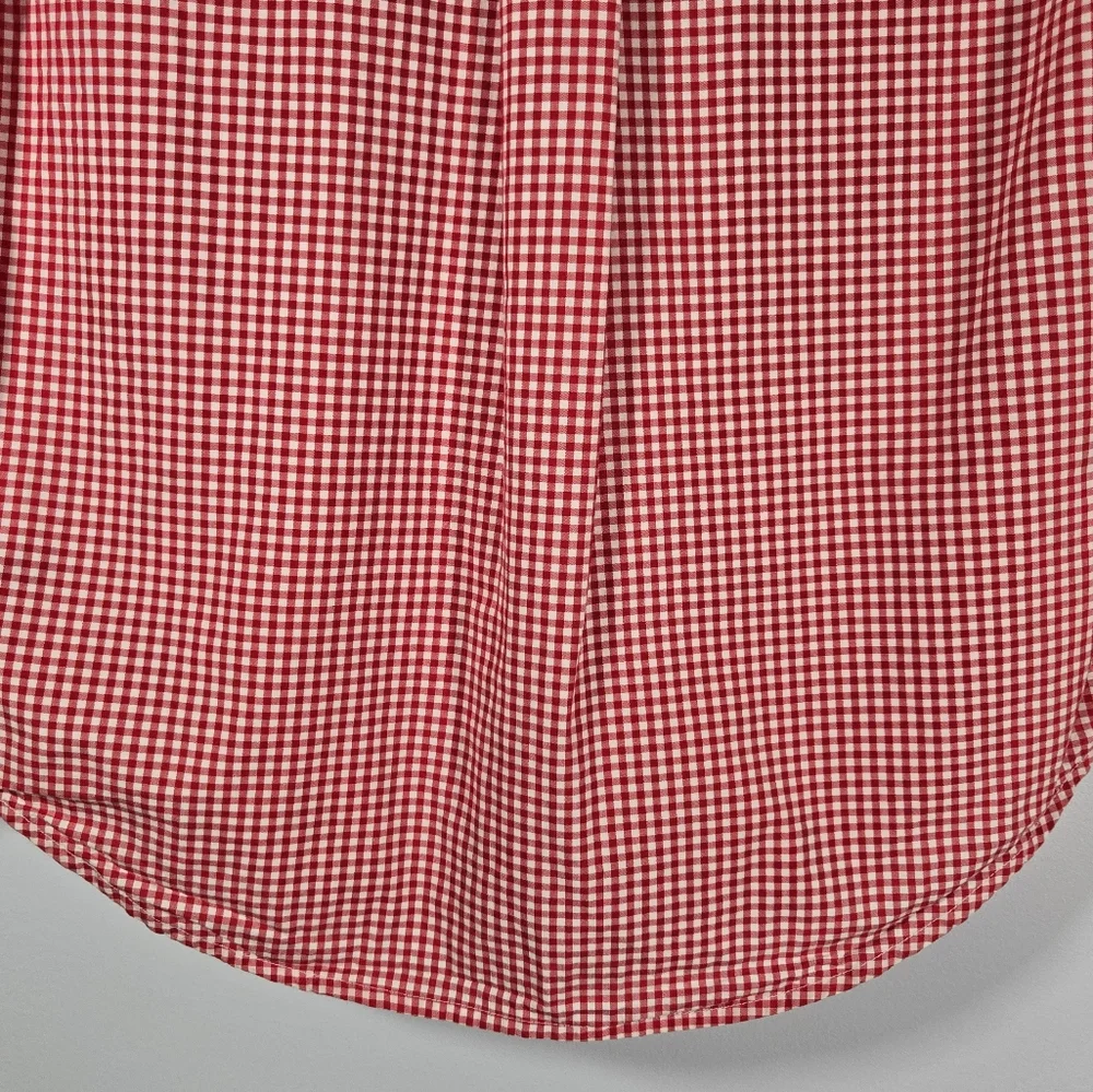 Ralph Lauren Boys Red Gingham Button Down Shirt Size Medium‎ Long Sleeve